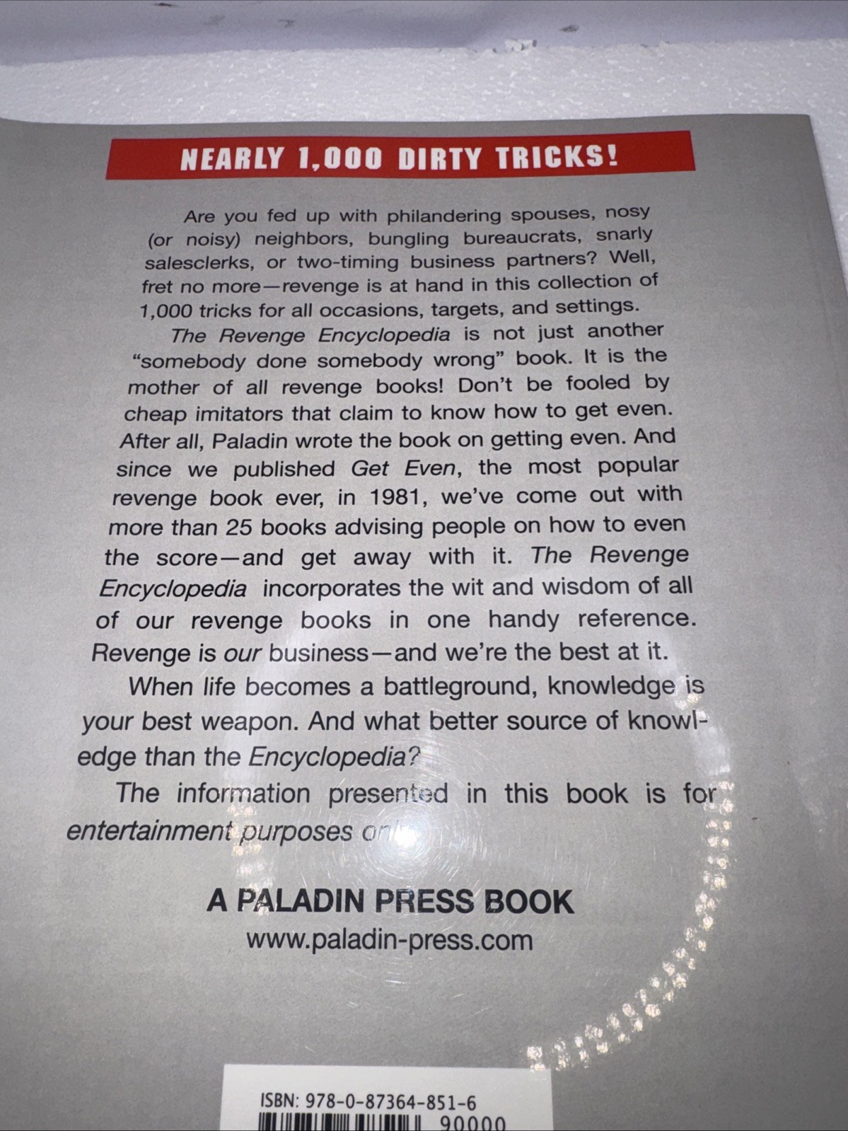 Revenge Encyclopedia by Paladin Press (1995, Trade Paperback) wit and wisdom