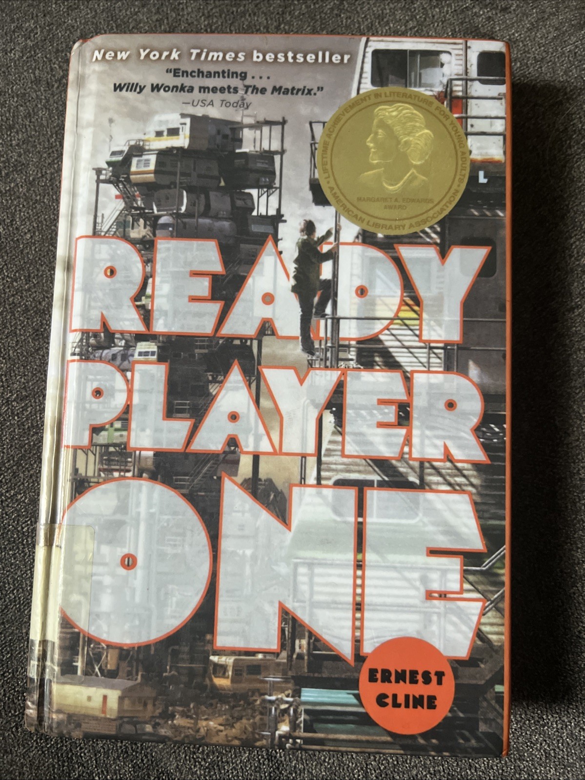 Ernest Cline Ready Player One Book Hardcover Orange Sci-Fi Novel 2011 Edition