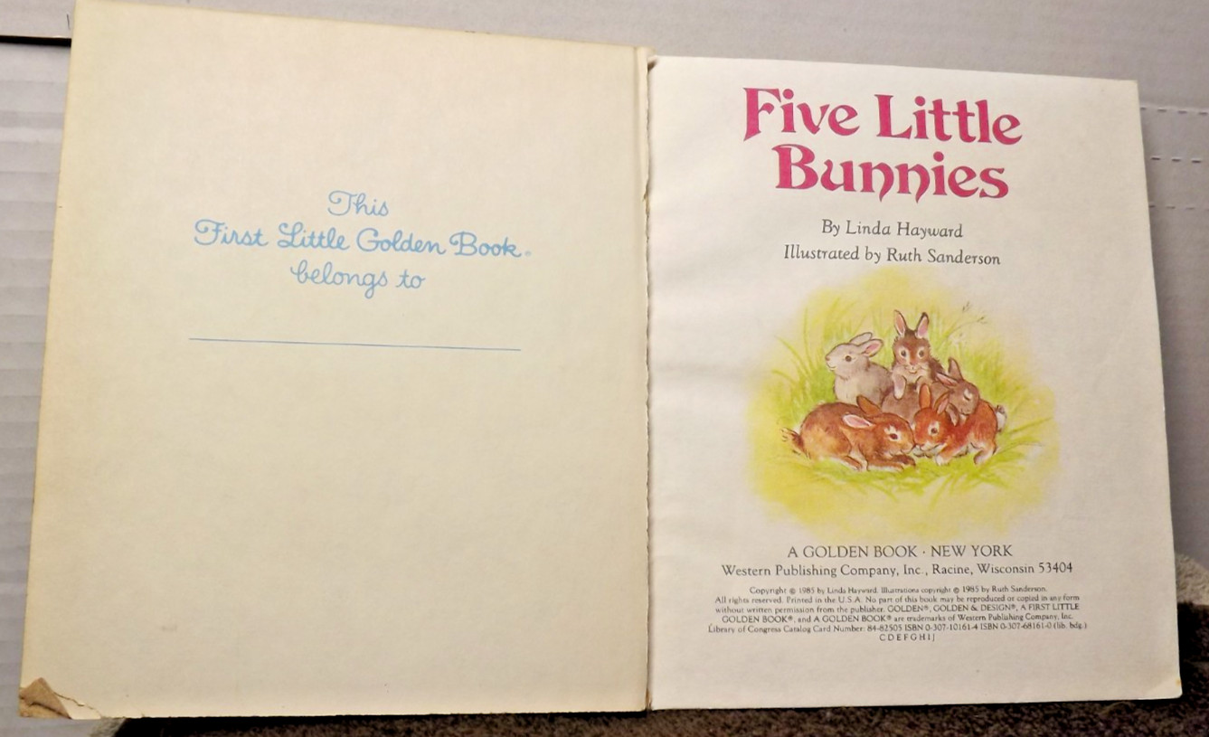 FIVE LITTLE BUNNIES – FIRST LITTLE GOLDEN BOOKS -BY LINDA HAYWARD