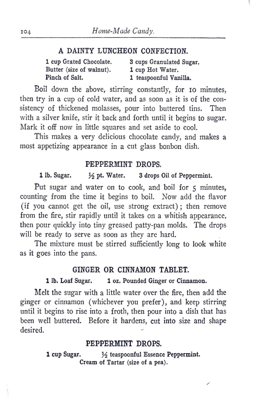 Homemade Ice Cream And Candy Cook Book „1908“ 108 Pages