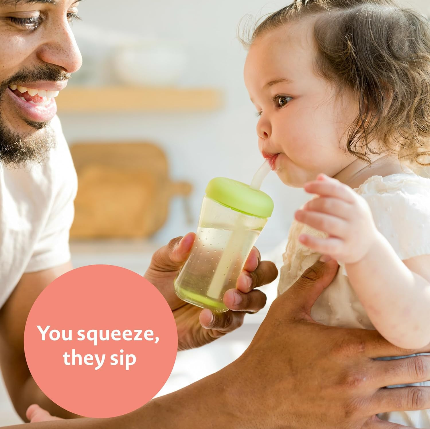 Squeeze & Sip Toddler Straw Cups 7oz 3 Pack Ages 6 Months+ New
