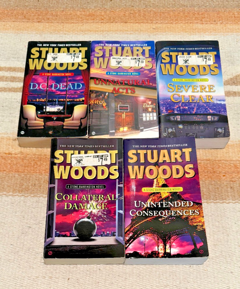 Stuart Woods PB Lot of 15 Kisser Lucid Intervals Carnal Curiosity Cut & Thrust