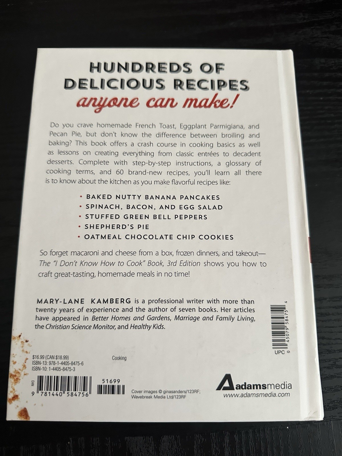 Mary-Lane Kamberg I Don’t Know How to Cook Book 300 Recipes 3rd 2015 HC