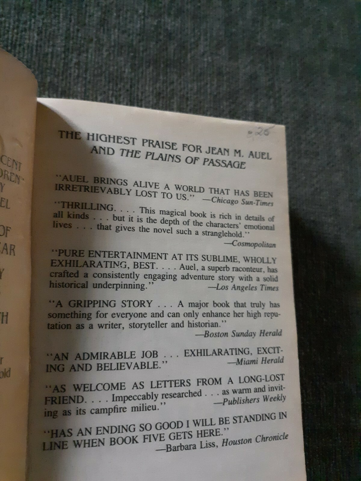 Earth’s Children Ser.: The Plains of Passage by Jean M. Auel 1991, Acceptable