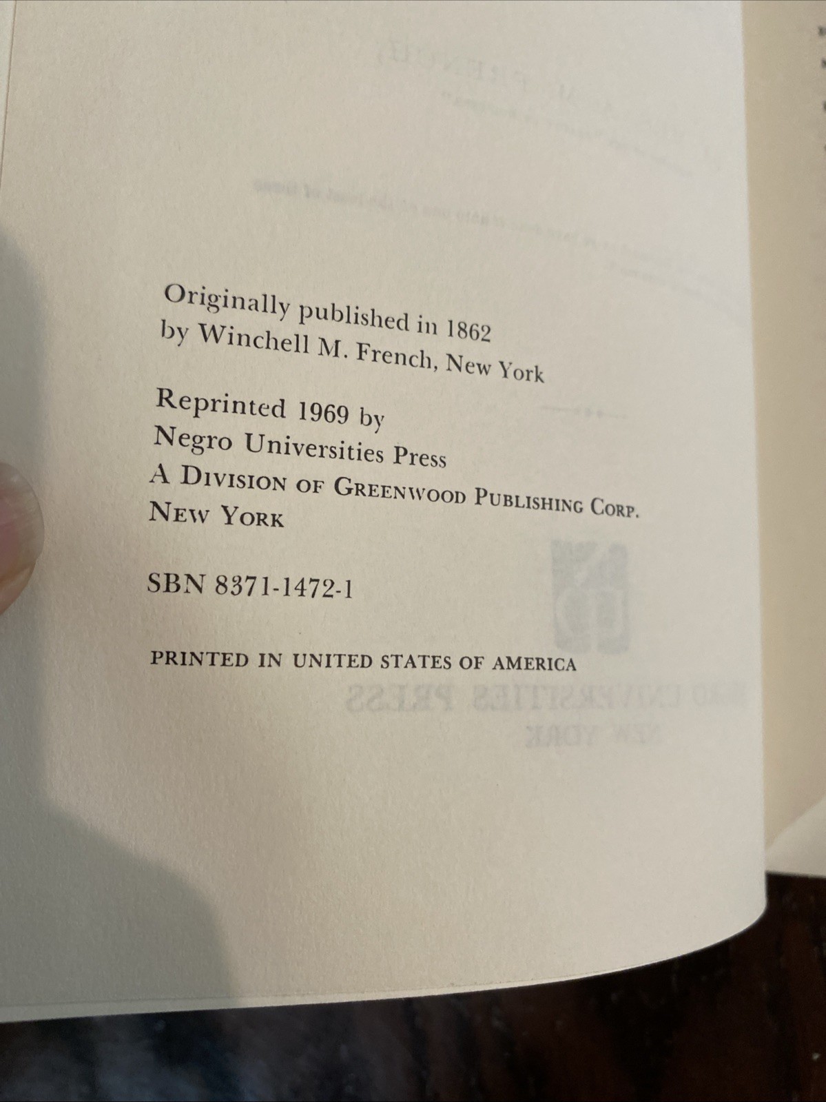 Slavery in South Carolina A.M. French Negro University Press 1969 Hardcover
