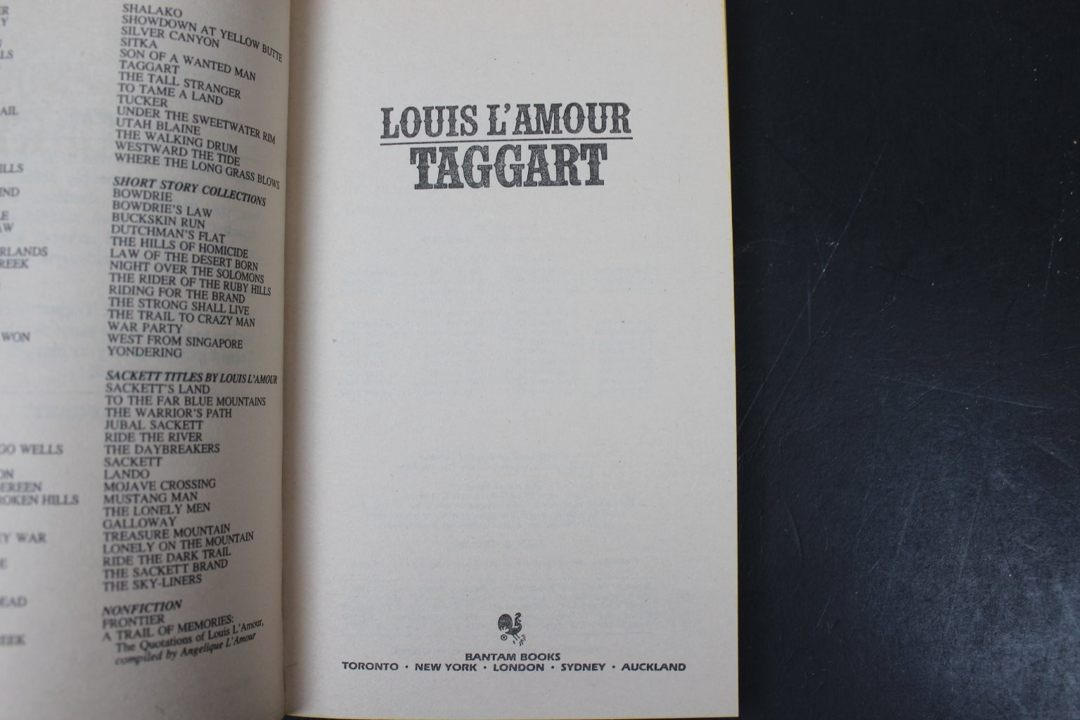 Taggart Louis L’Amour 1982 New Bantam Edition Western Frontier Bantam Books PB