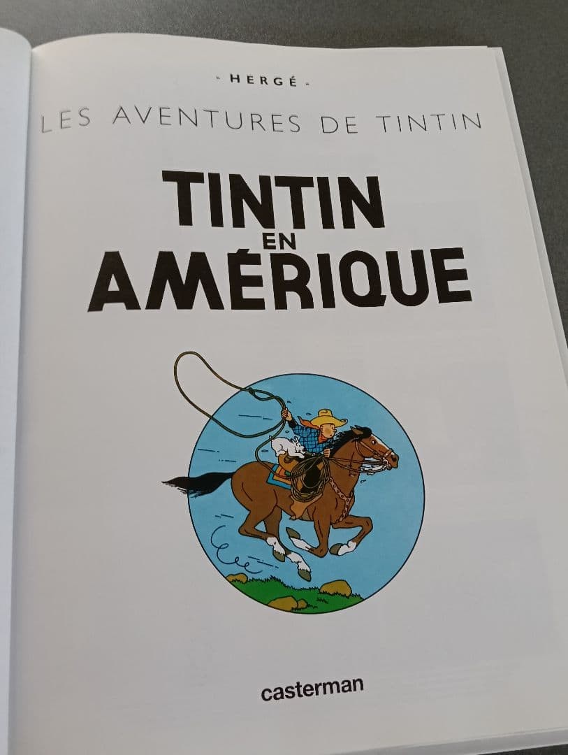 Tintin en Amérique Hergé French Edition 11.9×8.9in Library Copy