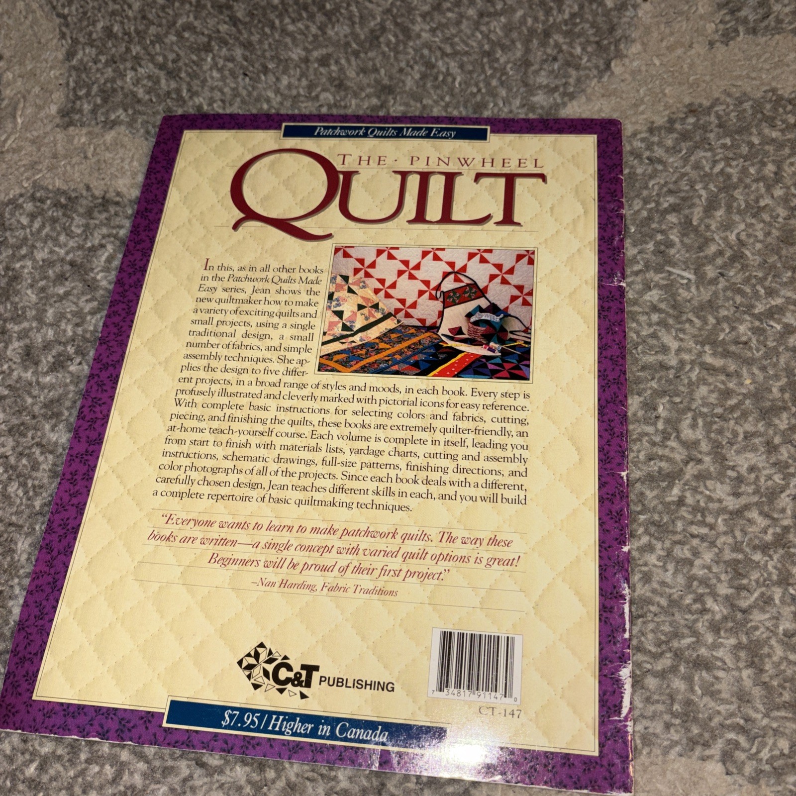 Vintage 1992 The Pinwheel Quilt Pattern Book by Jean Wells