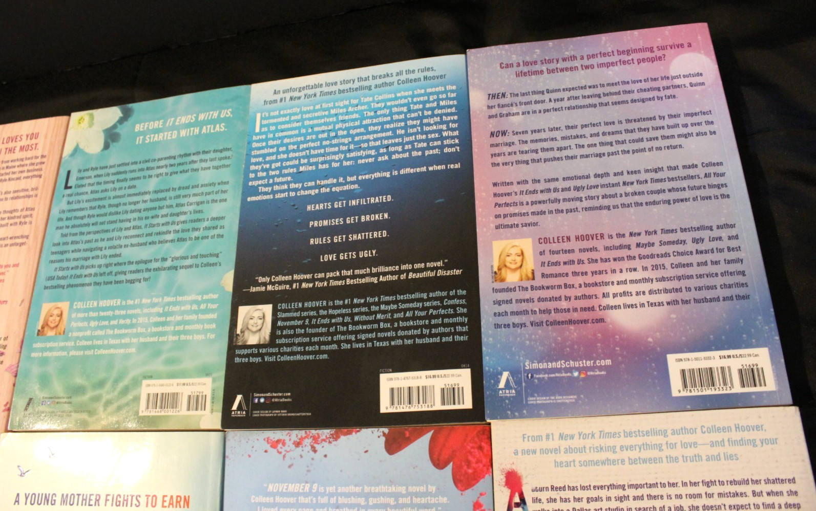 Colleen Hoover Trade Paperback Lot of 10 ~ Contemporary Romance (Acceptable)