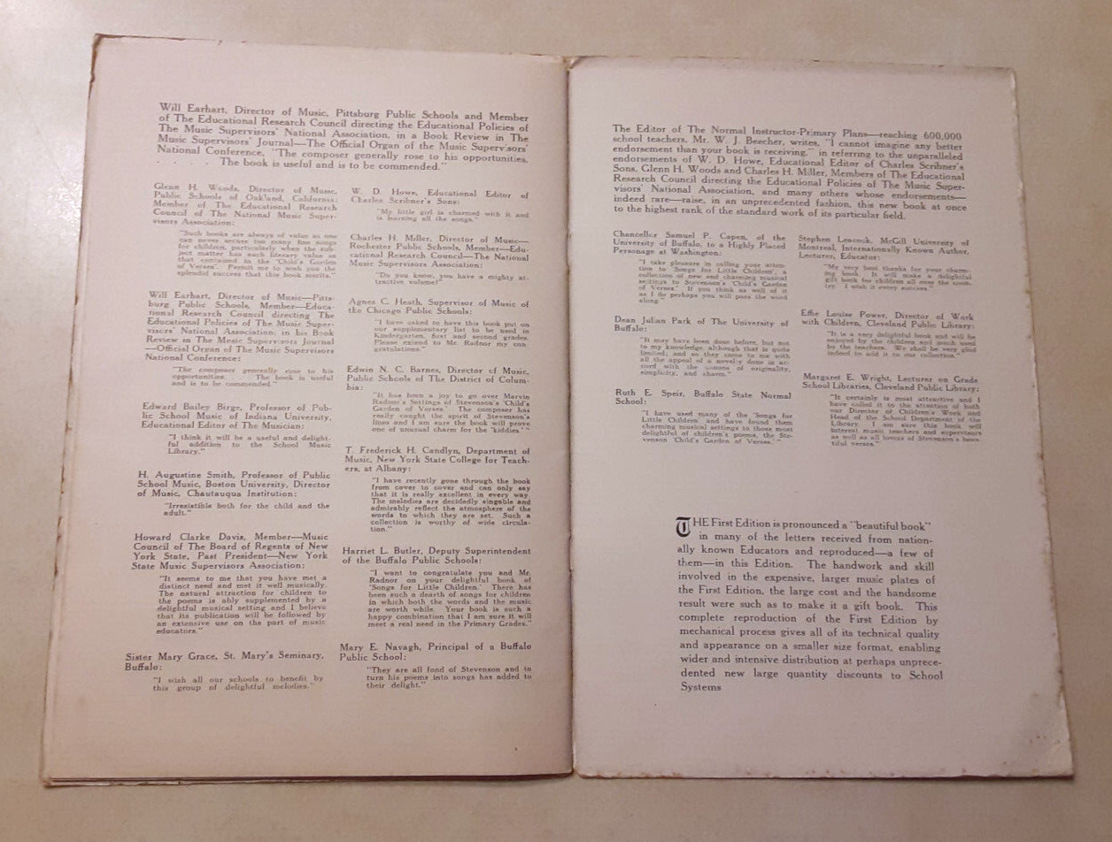 Songs For Little Children Robert Louis Stevenson Antique Vintage Book 1920s 1924