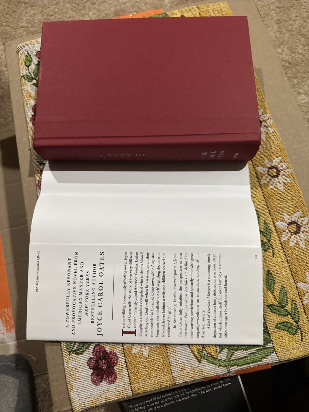 Book of American Martyrs : A Novel by Joyce Carol Oates (2017, Hardcover)