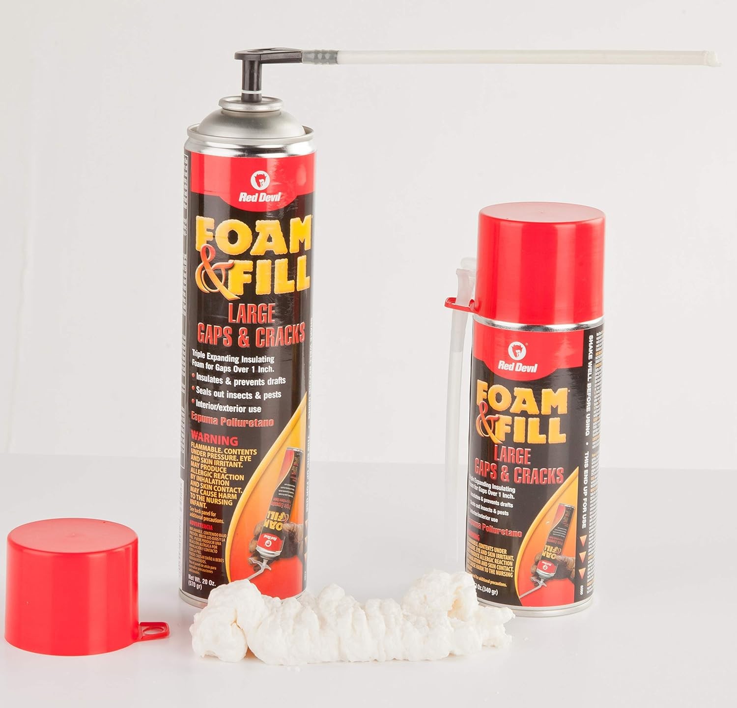 Red Devil 0912 Foam & Fill Large Gaps & Cracks Expanding 20 oz, Off-White