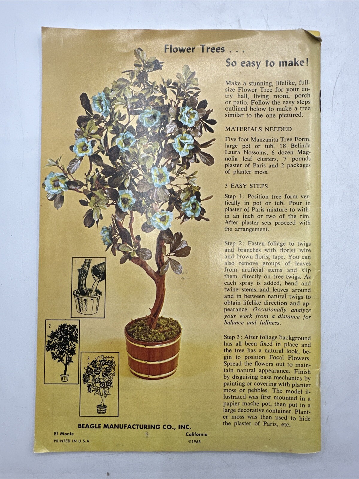 1968 Booklet How to Arrange Fresh and Silk Flowers 39 Pages