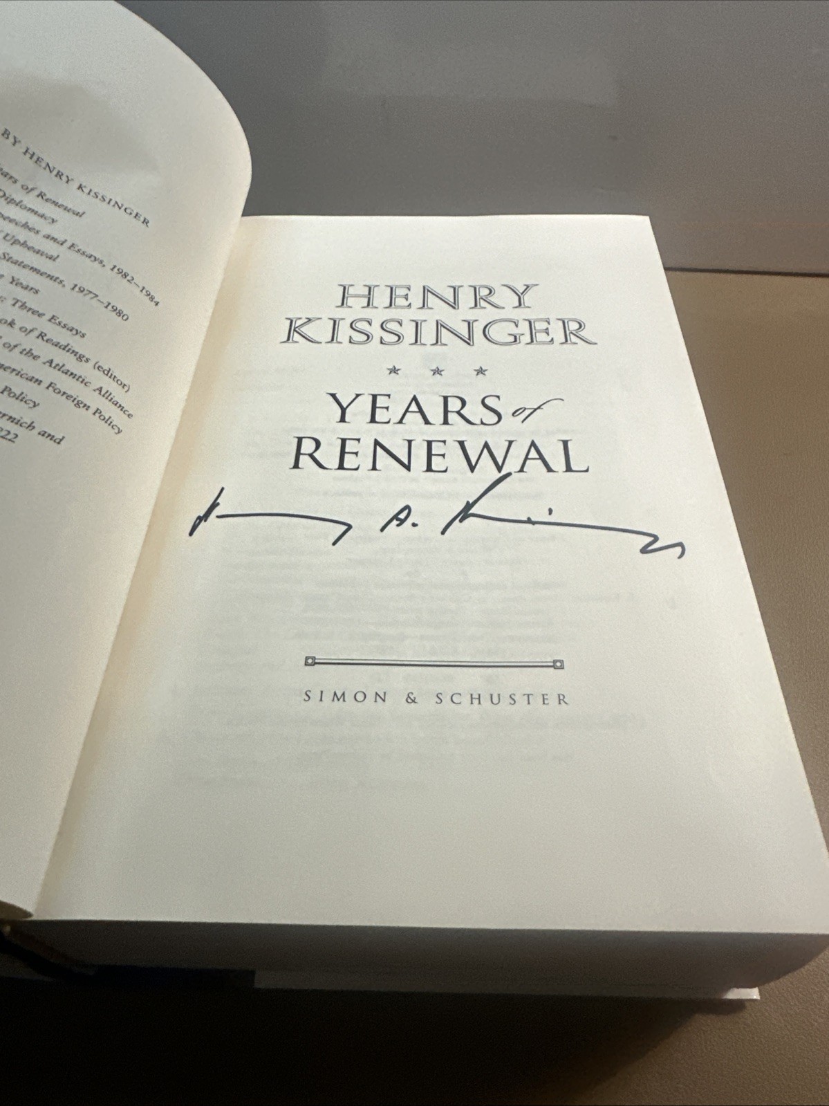 Years of Renewal : The Concluding Volume Memoirs 1st SIGNED