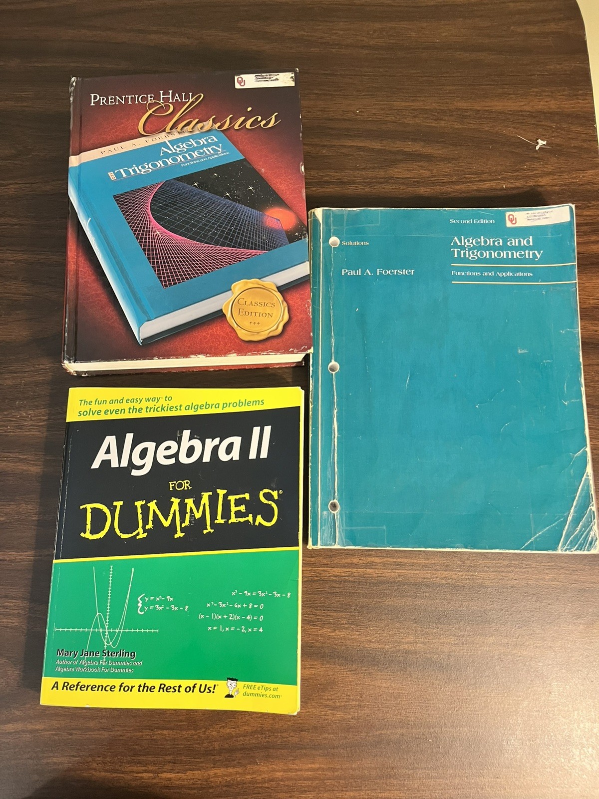 Paul Foerster Algebra & Trigonometry Functions and Applications Lot of 3 Books