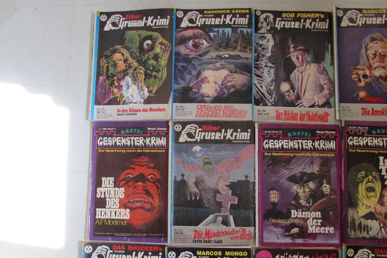 Grusel Krimi Gespenster Krimi Monster Novels German 16 pcs vintage