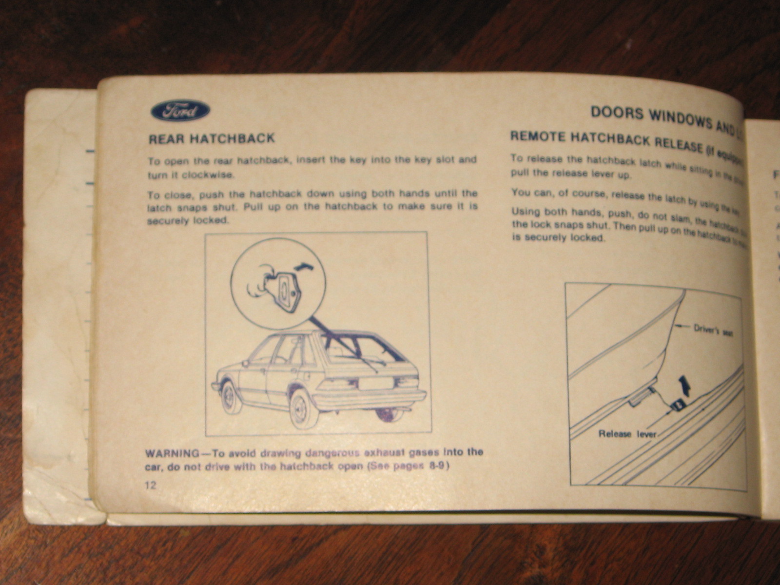 FORD LASER Owner’s Handbook, printed 1981, 154 pages