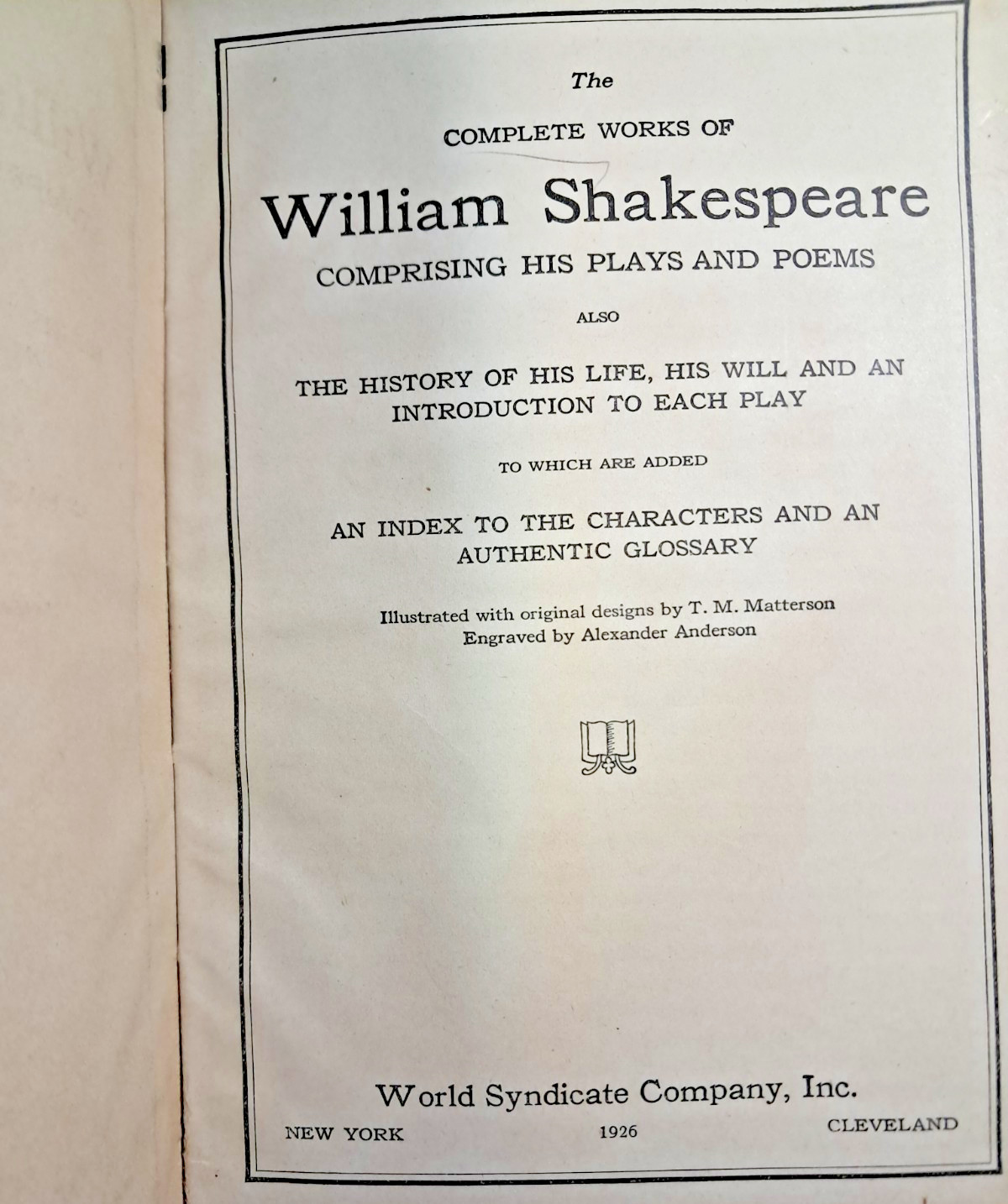 Antique Book “The Complete Works Of William Shakespeare” 1926