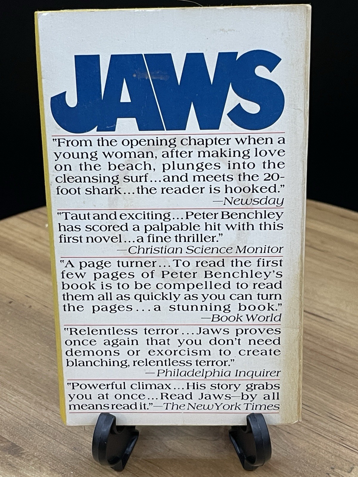 Jaws 1974 Peter Benchley, Bantam Edition Paperback 20th Printing