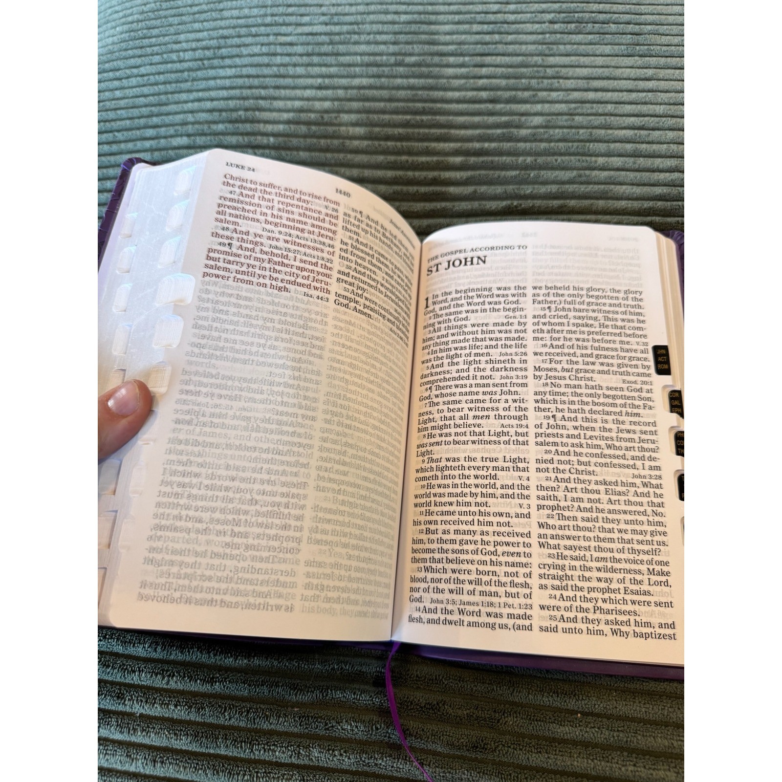 Holman King James Version Holy Bible Purple Floral Design Presentation Page