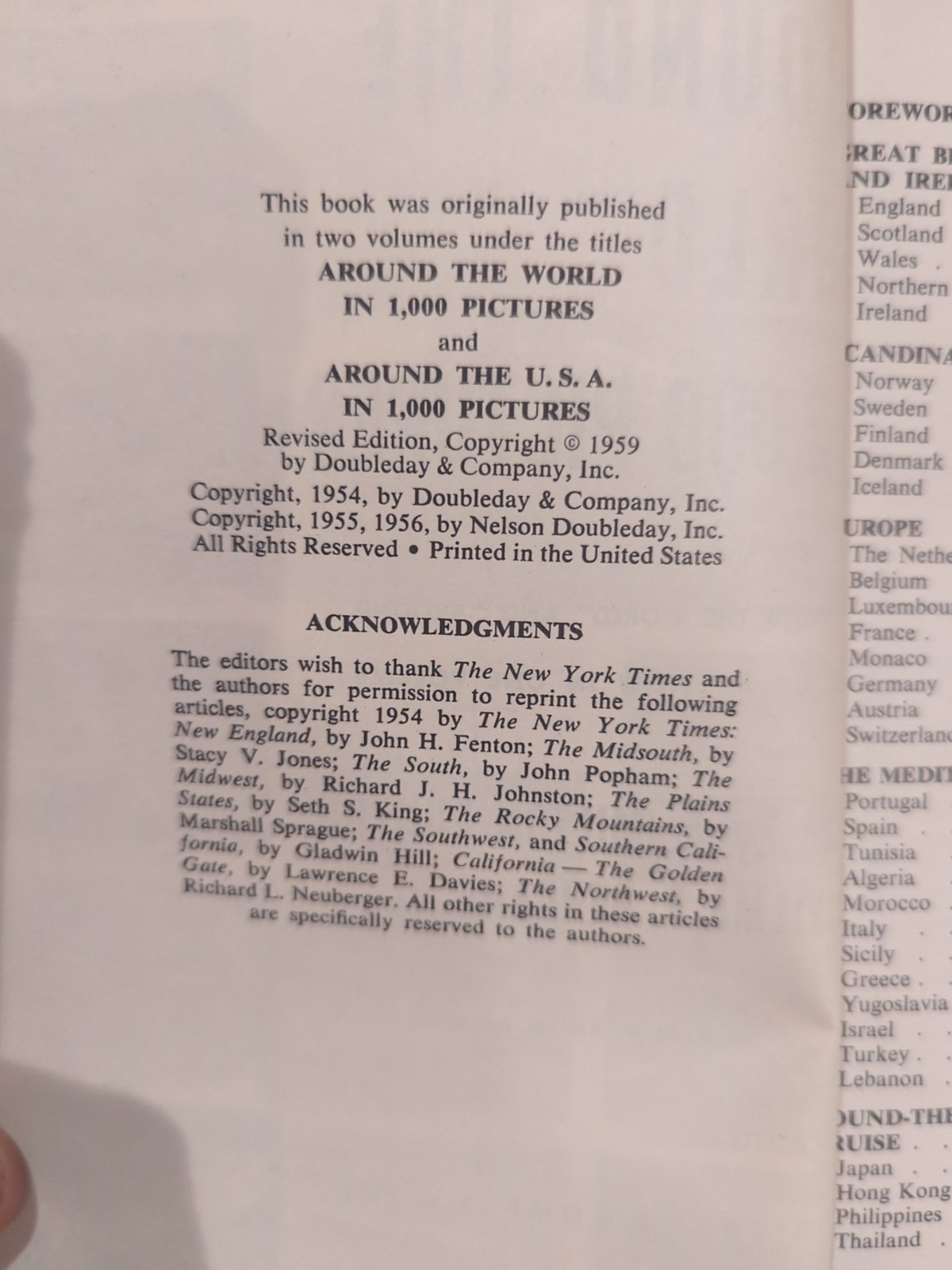 Around The World In 2000 Pictures 1959 Doubleday Hardcover 768 Pages