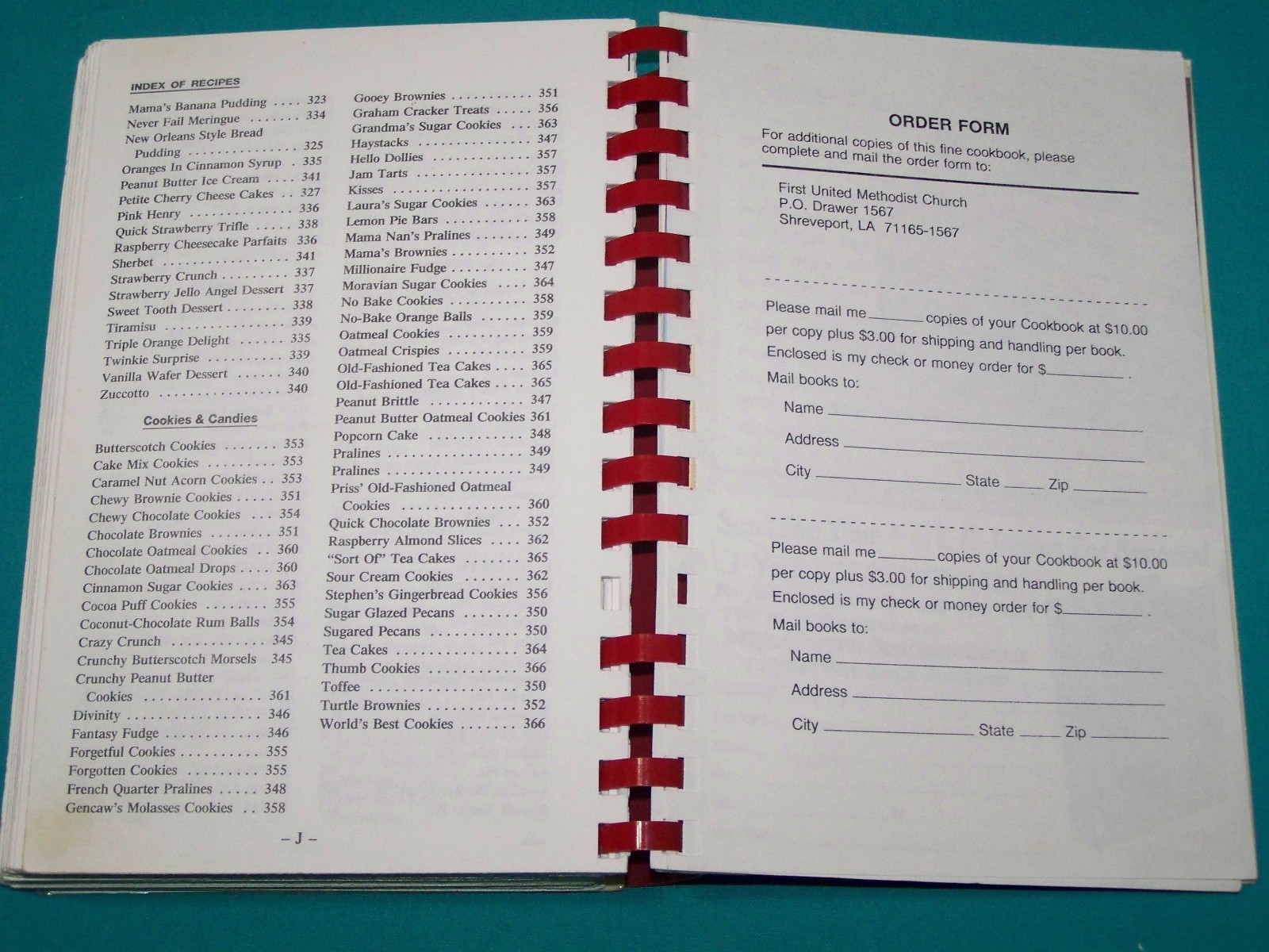 First United Methodist Church Shreveport LA 1998 Cookbook 700 recipes 366 pages