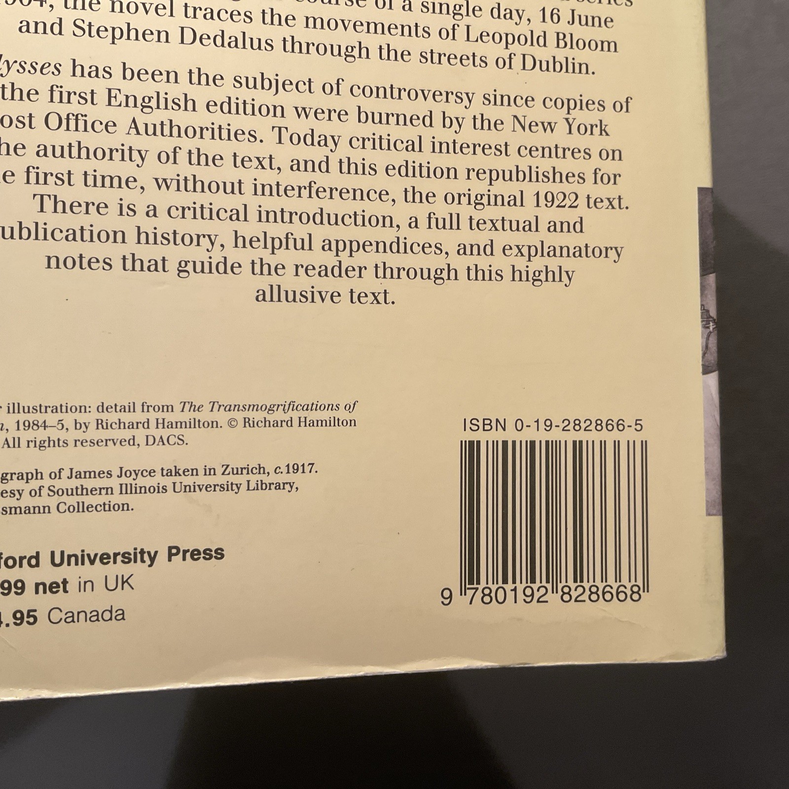 JAMES JOYCE ULYSSES the 1922 Text Oxford Press World Classics