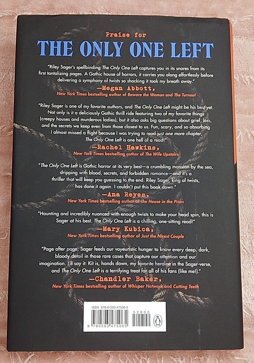 The Only One Left Riley Sager Thriller Book Club Summer 2023 Hardcover W/ Dustco