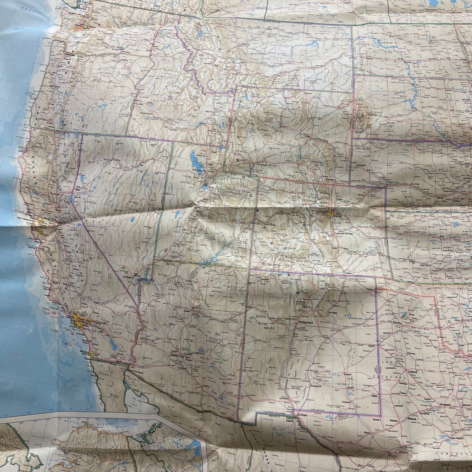 Vintage New Old-Stock Rand McNally Fold-Out Map of the United States USA 52″x34″