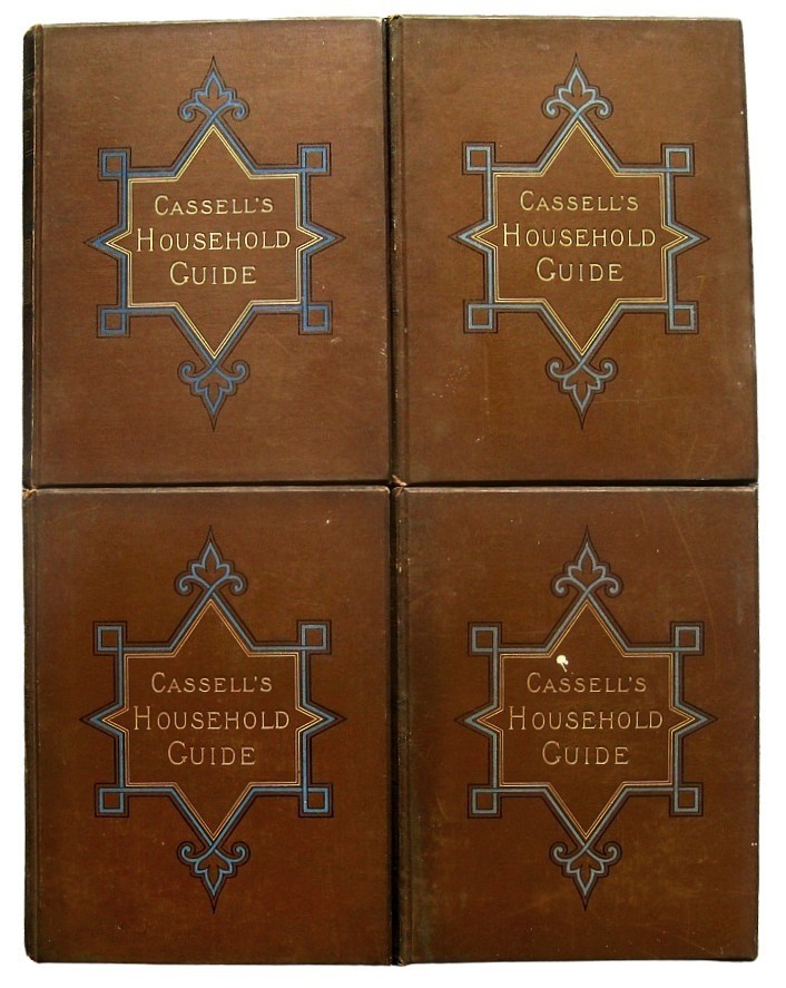 1880 Antique Cookbook Set Victorian House Home Guide Pastry Confectionery Crafts