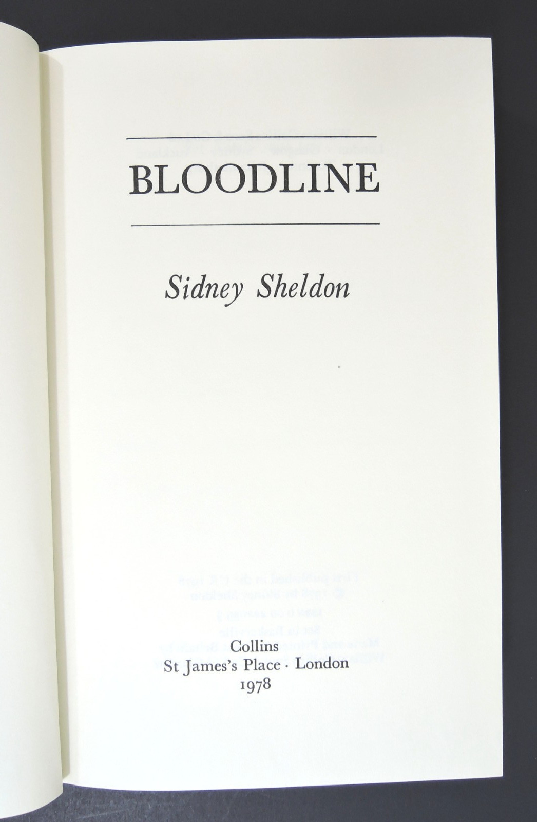 *SIGNED* 1st UK edition 1978 SYDNEY SHELDON 4th book BLOODLINE 367 pages UNREAD