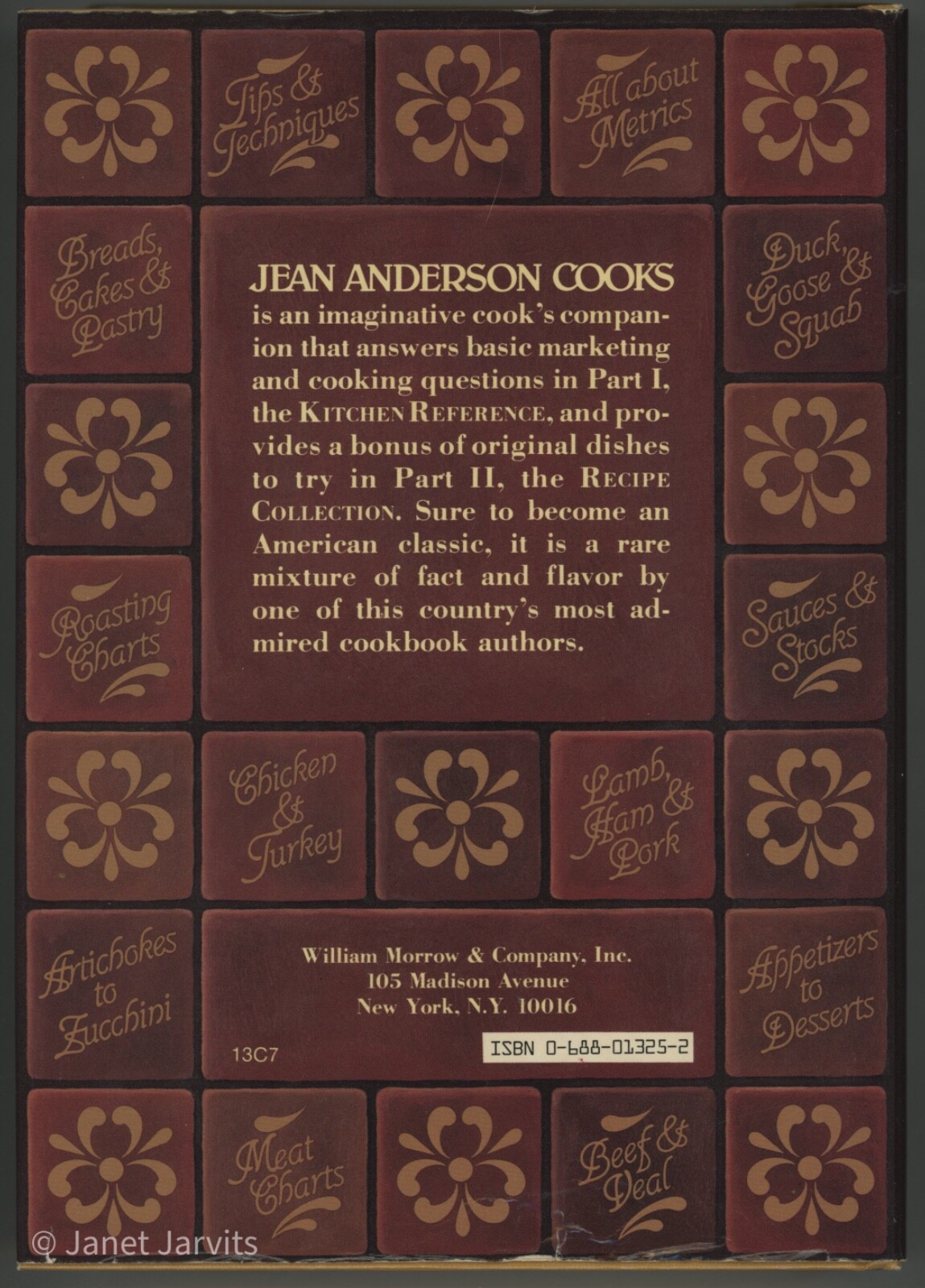 JEAN ANDERSON COOKS Cookbook Her Kitchen Reference & Recipe Collection 1ST/DJ