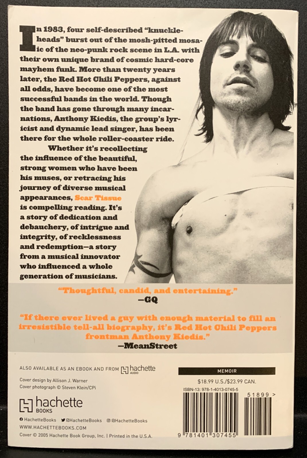 BOOK – Anthony Kiedis – Scar Tissue – 2021 Softcover Edition – 465 Pages