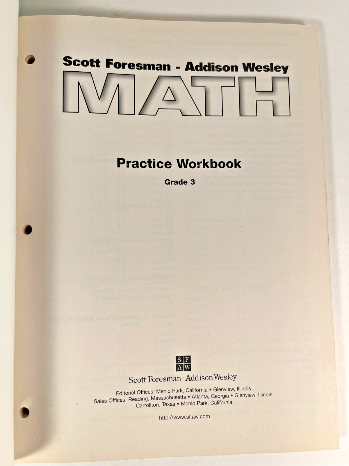 Scott Foresman / Addison Wesley 3rd Grd Math Spiralbound 2 volume TE 0201363860