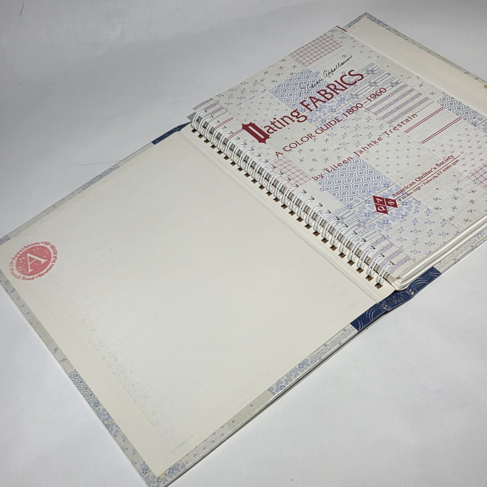 Dating Fabrics A Color Guide 1800-1960 Eileen Jahnke Trestain Spiral HC Book