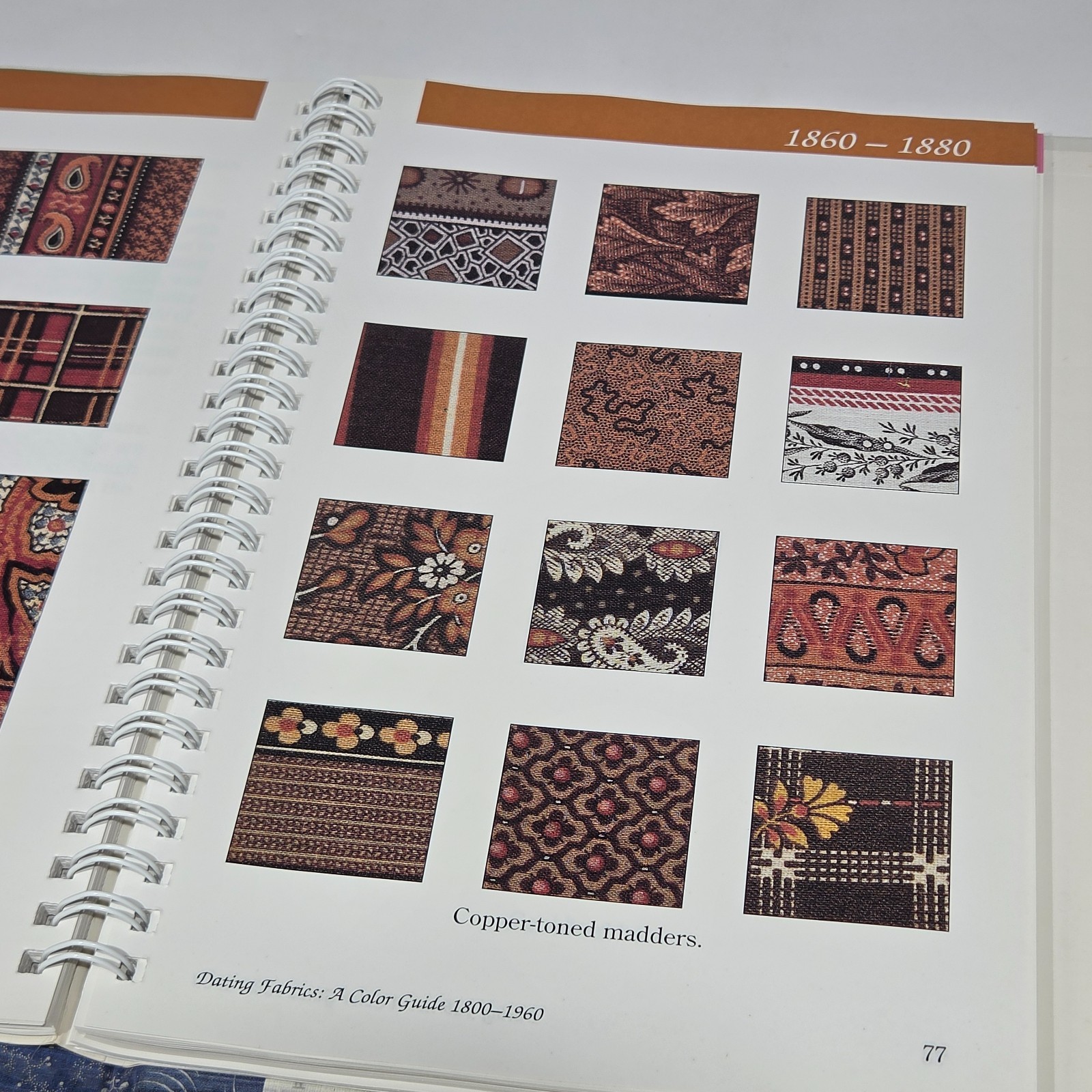 Dating Fabrics A Color Guide 1800-1960 Eileen Jahnke Trestain Spiral HC Book
