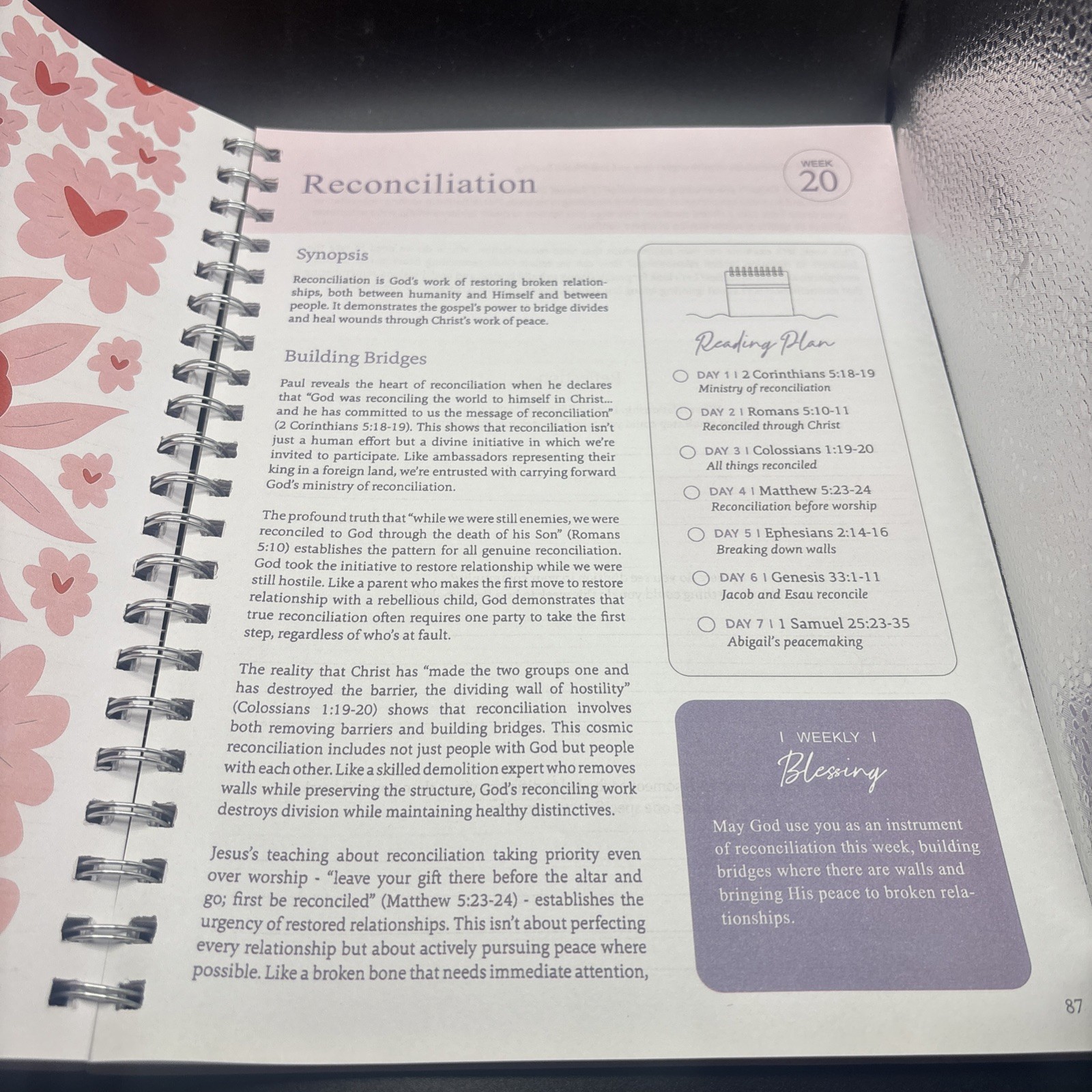 The Bible in a Year Spiral Bound Study Guide 52-Week Journey Through God’s Word