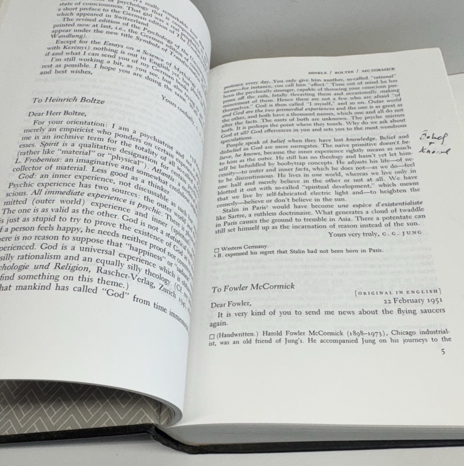 Letters of C. G. Jung – Volume 2 1951-1961 Hardcover (1975)