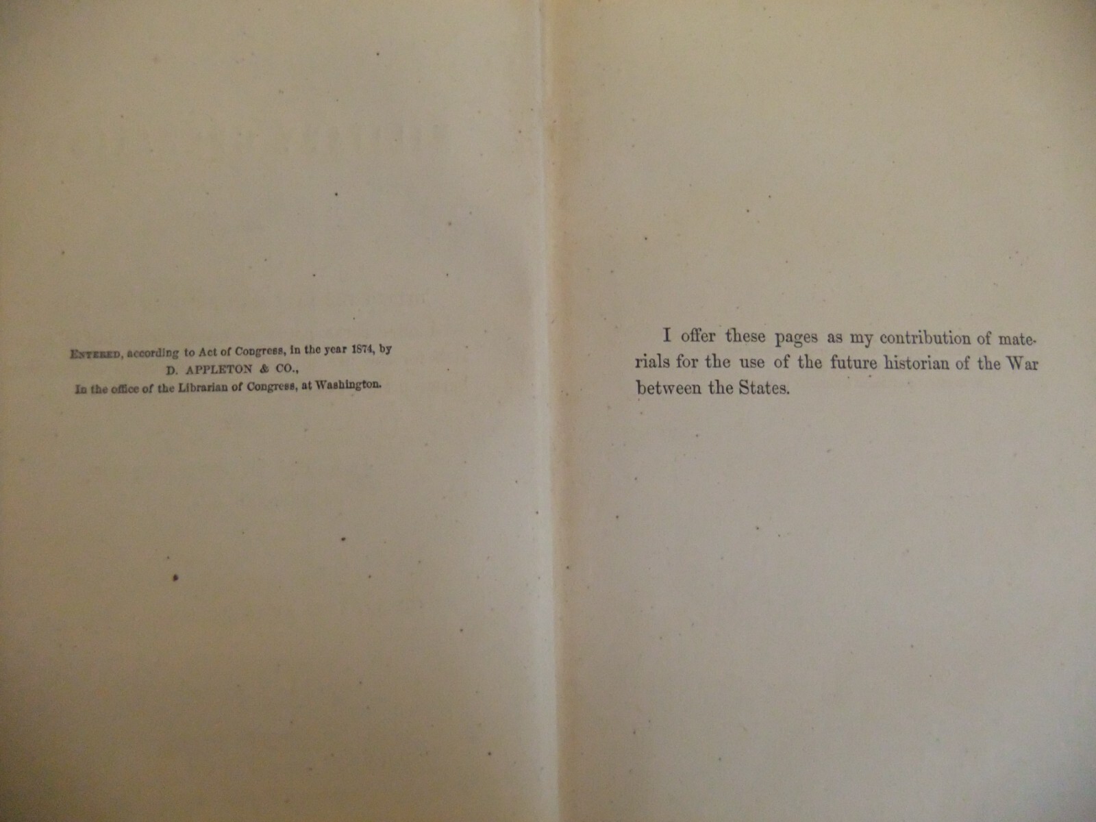 General J. E. Johnston’s Narrative of Military Operations – 1874 Published Book
