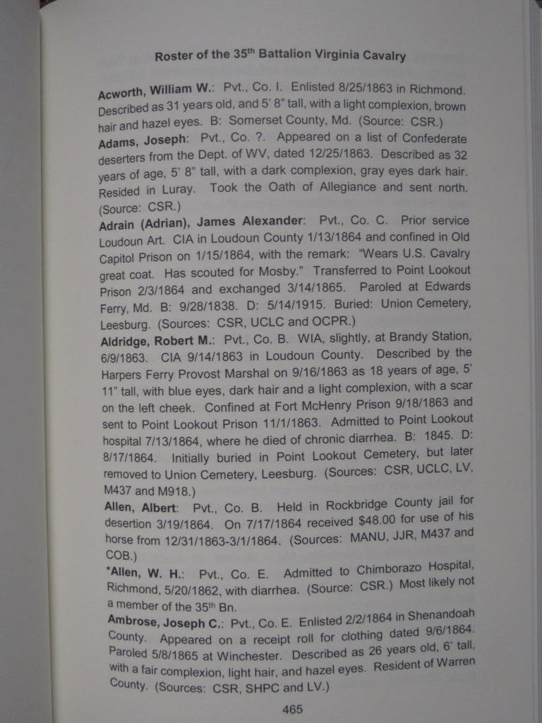 NONE WERE TRUER OR BRAVER – ELIJAH WHITE’S 35th BATTALION VIRGINIA CAVALRY -1ST