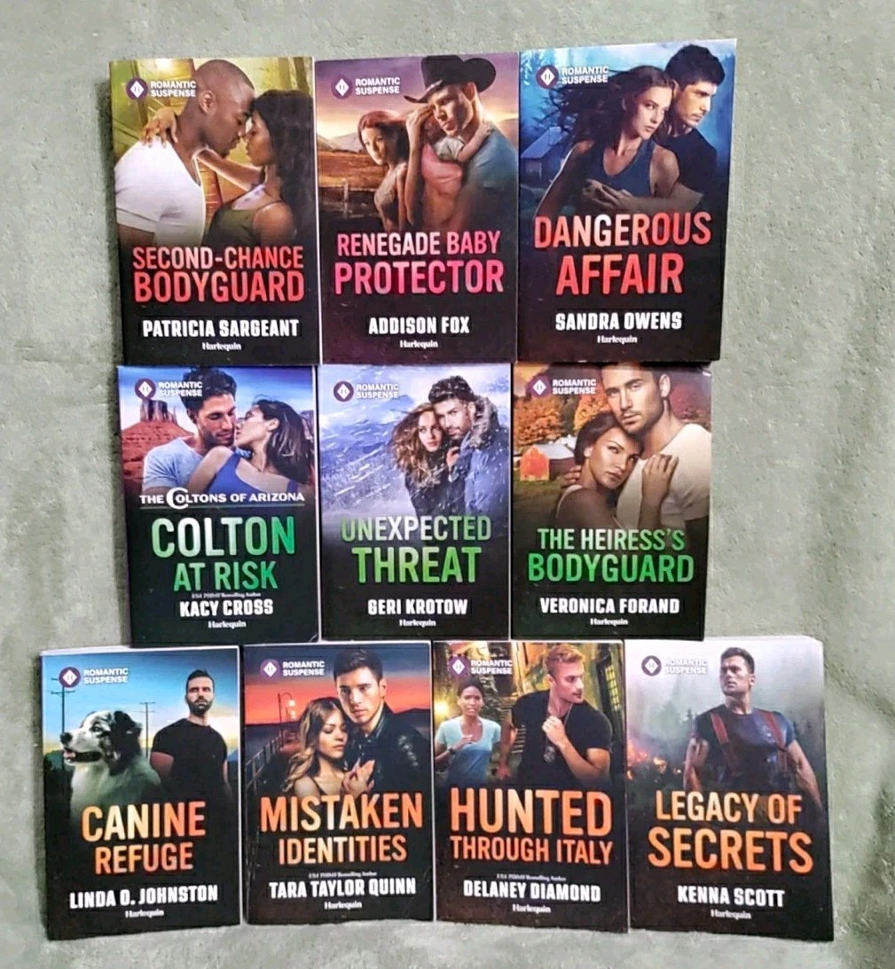 Lot of 10 Harlequin Romantic Suspense Intrigue Books PB Bodyguard Mystery AC-7