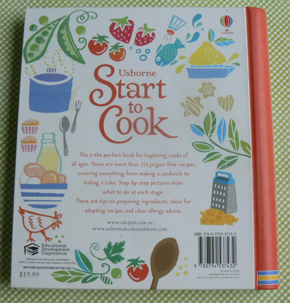 Usborne START TO COOK, spiral-hardcover, NEW Abigail Wheatley 190-pages EDC