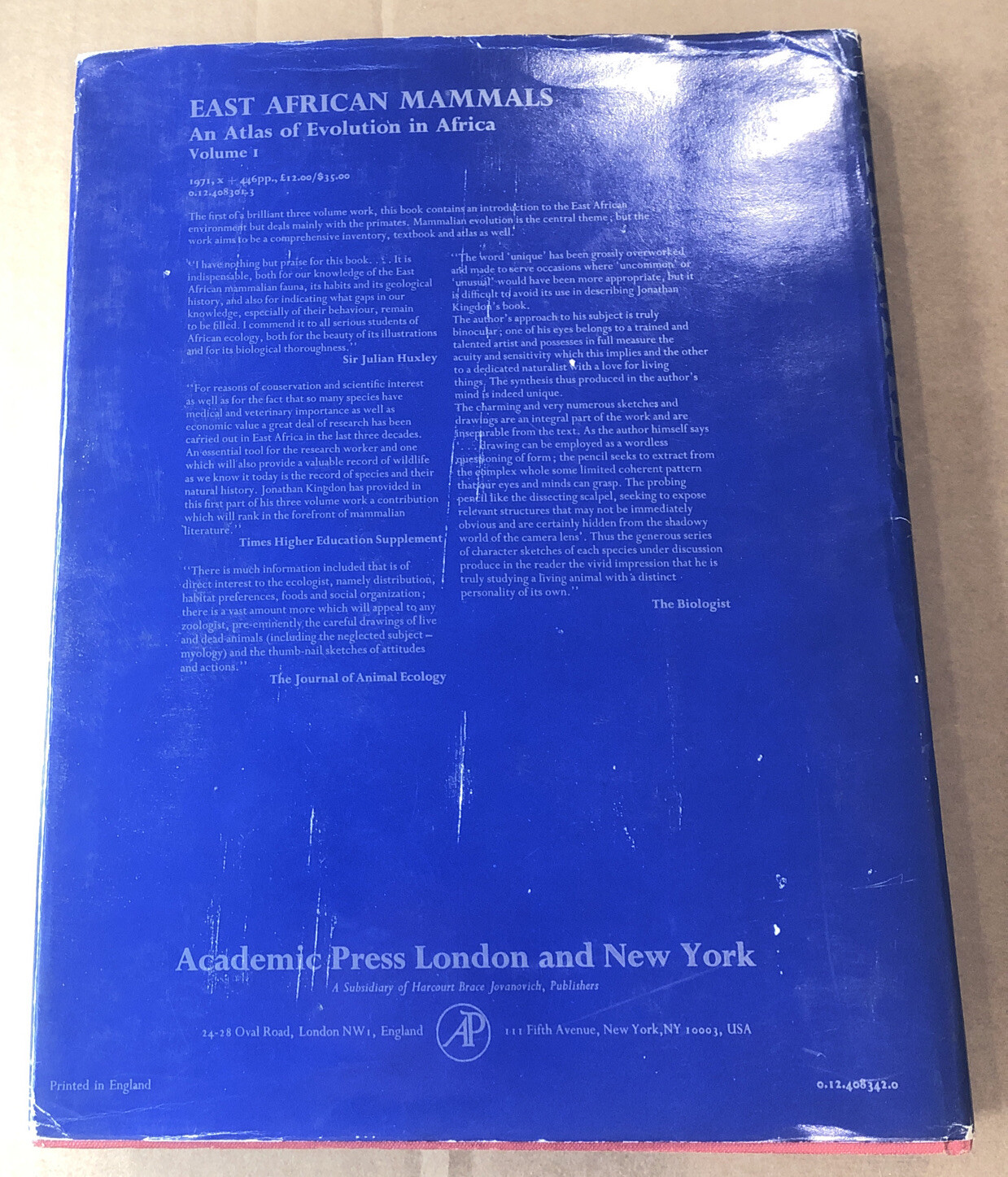 East African Mammals Volume IIB (1974 edition) By Jonathan Kingdon – Rare 