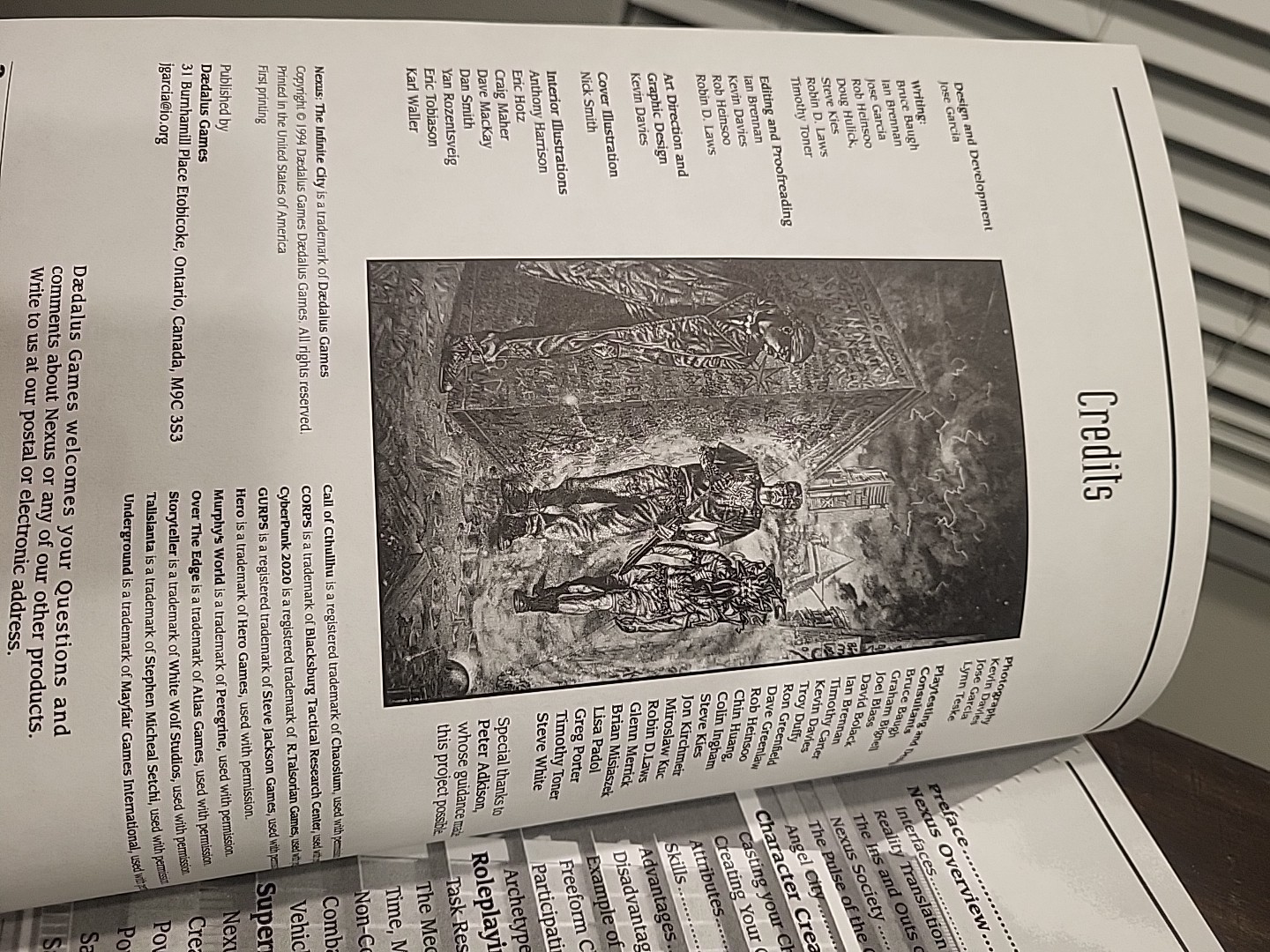 Nexus: The Infinite City, Realities on the Edge, RPG setting Daedalus Games 1994