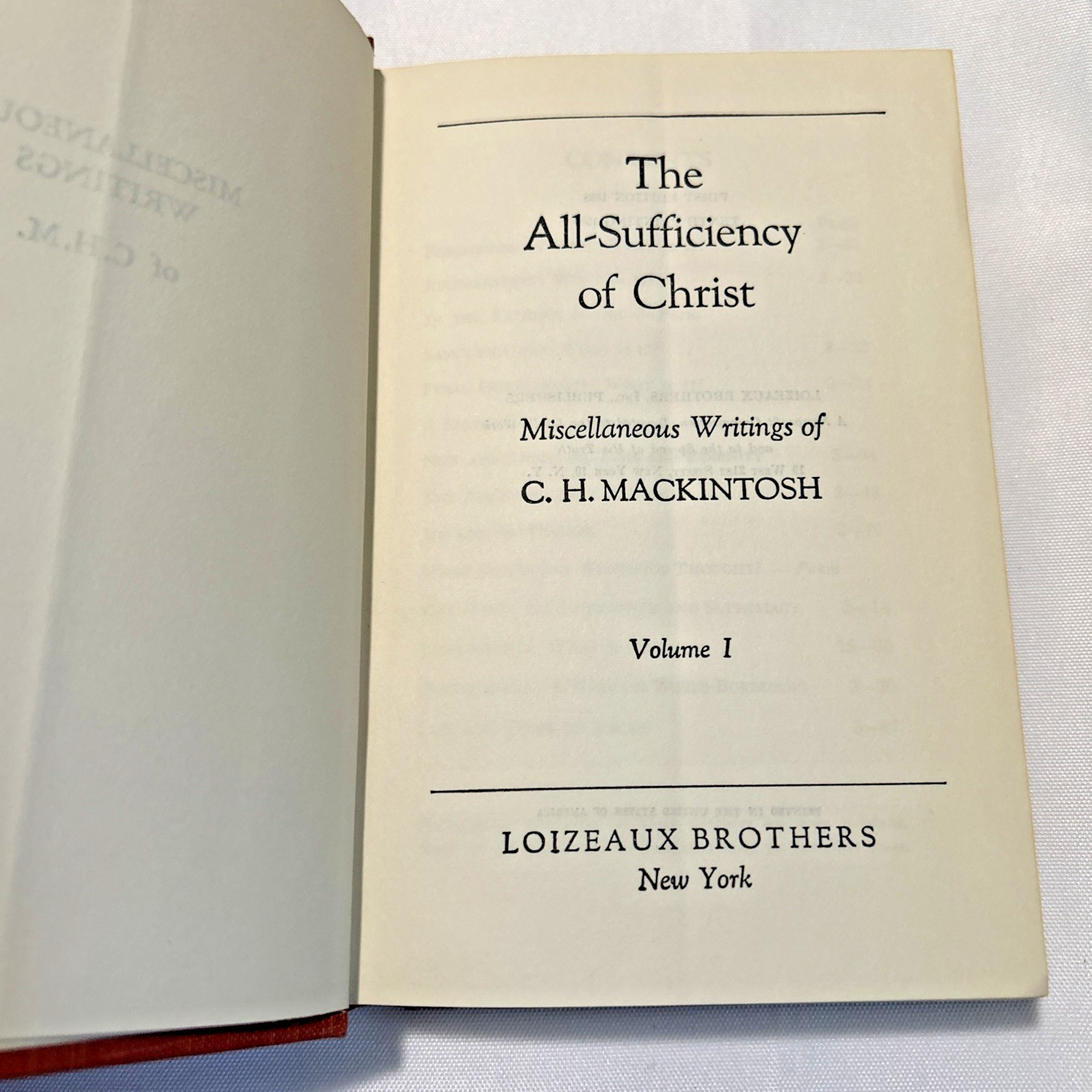 Miscellaneous Writings of C. H. Mackintosh ~ Volume 1-6 ~ Tenth Print ~ 1960