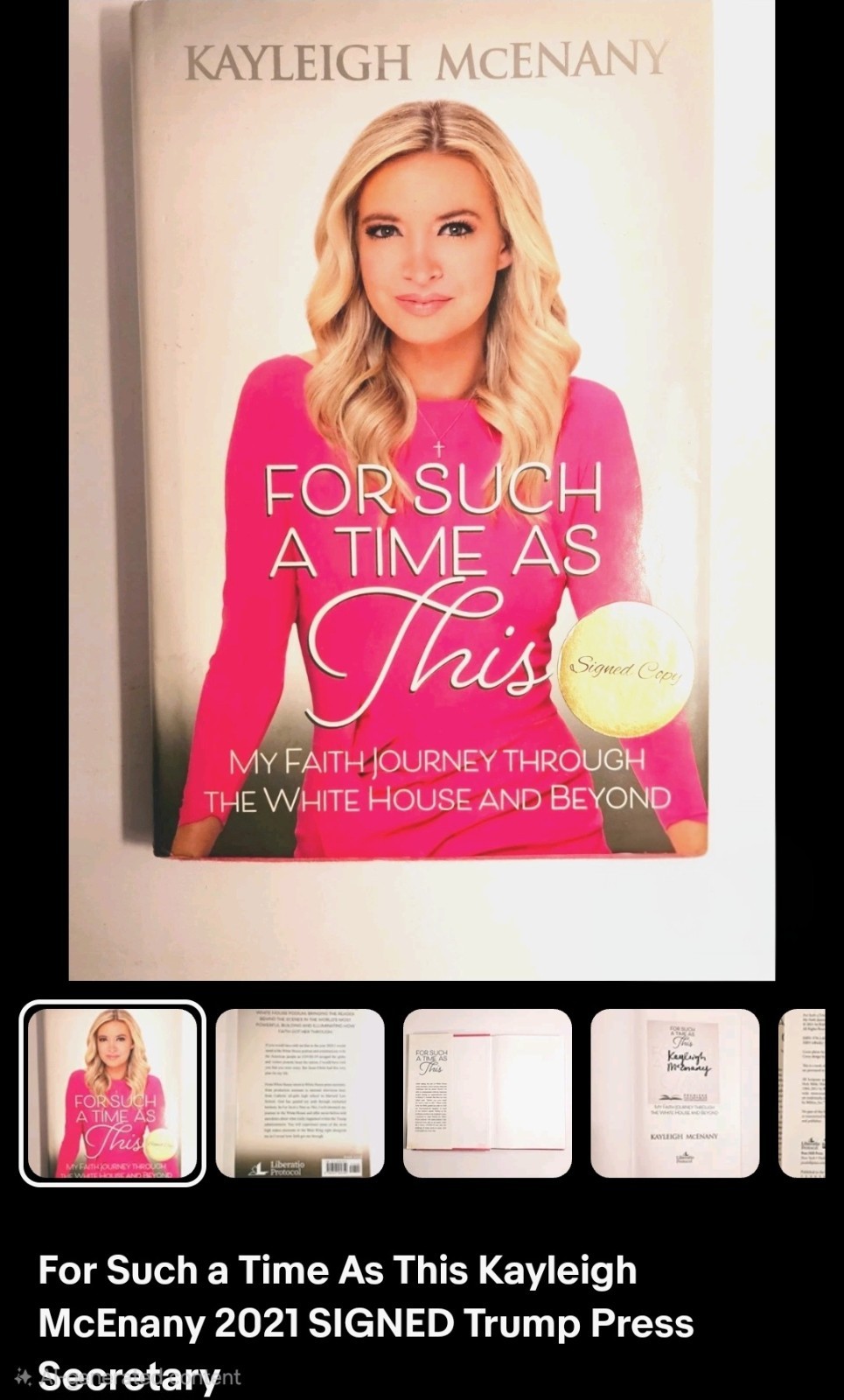 Kayleigh McEnany Signed Hardcover For Such a Time As This 2021 Post Hill Press