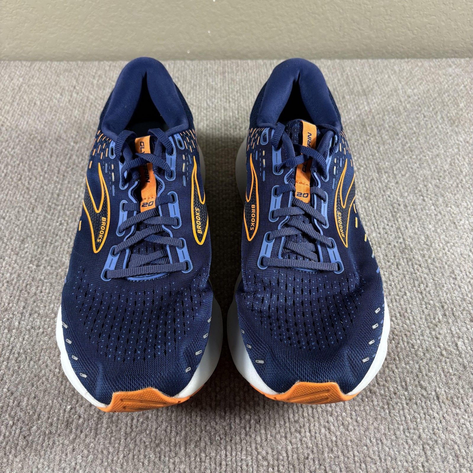 Brooks Glycerin 20 Running Shoes Mens Size 11.5 Navy Orange Cushioned