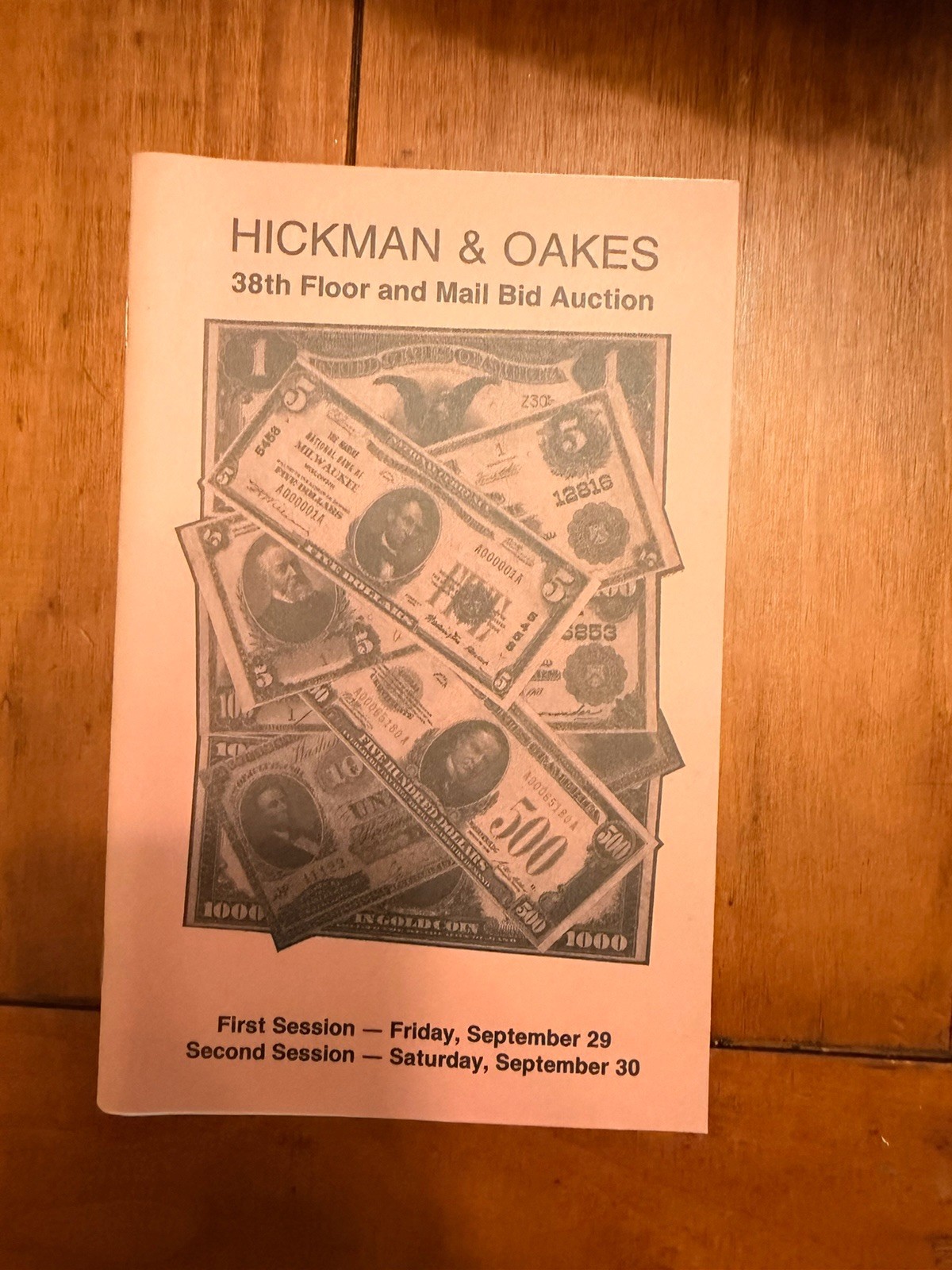Hickman & Oakes Rare US Paper Money Auction Catalog – National Bank Notes 1970s