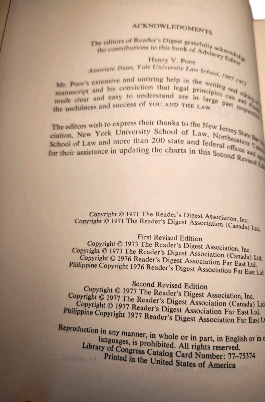 You and the Law, book. Reader’s Digest 1977 Hardcover. 864 Pages