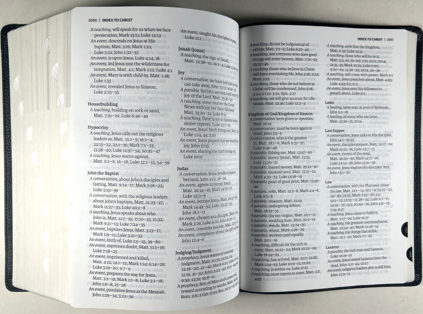 KJV Study Bible Black Genuine Leather Full Color Edition Indexed King James VG